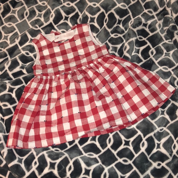 red plaid baby dress